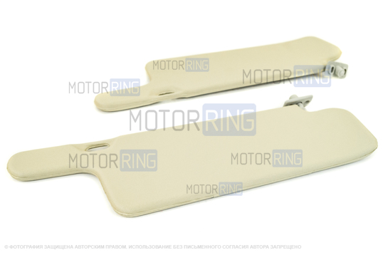 Солнцезащитные козырьки с зеркалом, крючками и комплектом саморезов для ВАЗ 2108-21099, 2113-2115