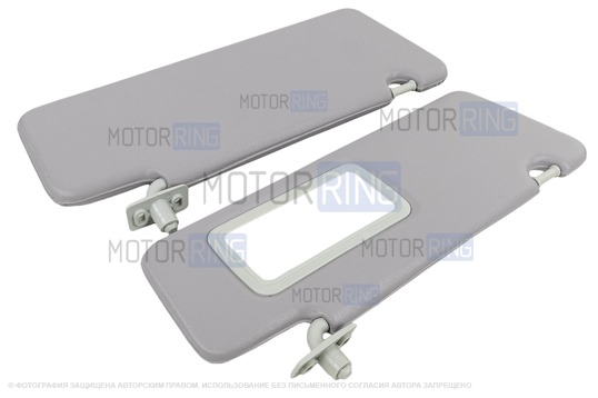 Противосолнечные козырьки с зеркалом и комплектом саморезов для Лада Приора