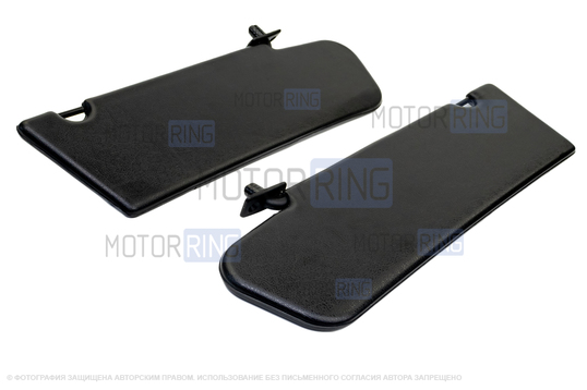 Солнцезащитные черные козырьки с зеркалом, крючками и комплектом саморезов для Шевроле Нива, Лада Нива Тревел