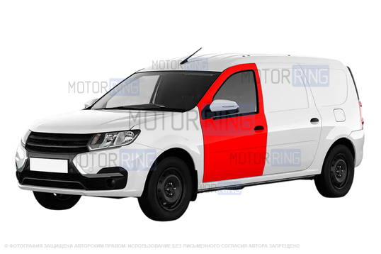 Оригинальная передняя левая дверь без отверстий под молдинг для Лада Ларгус FL_1