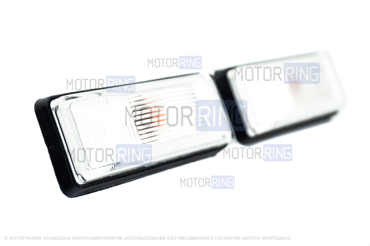 Повторители поворотов белые на передние крылья с защитными колпачками проводки для ВАЗ 2106, Лада 4х4, Нива Легенд