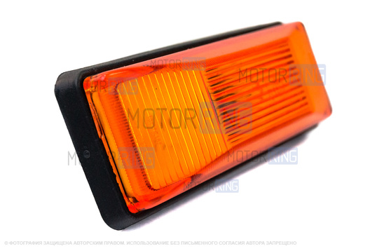 Оранжевые боковые указатели поворота с лампами и защитными колпачками проводки для ВАЗ 2106, Лада 4х4, Нива Легенд