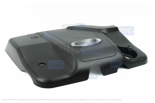 Декоративная крышка двигателя ВАЗ 11183 с хром эмблемой и установочными кронштейнами для 8 кл ВАЗ 2108-21099, 2110-2112, 2113-2115, Лада Гранта, Калина, Приора, Датсун