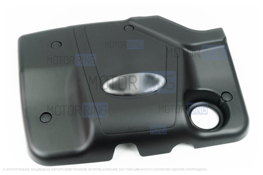 Декоративная крышка двигателя ВАЗ 11183 с хром эмблемой и установочными кронштейнами для 8 кл ВАЗ 2108-21099, 2110-2112, 2113-2115, Лада Гранта, Калина, Приора, Датсун