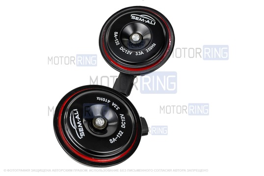 Дисковый воздушный звуковой сигнал SEM-ALI 132 c проводкой штатного подключения для KIA, Hyundai 2 поколения