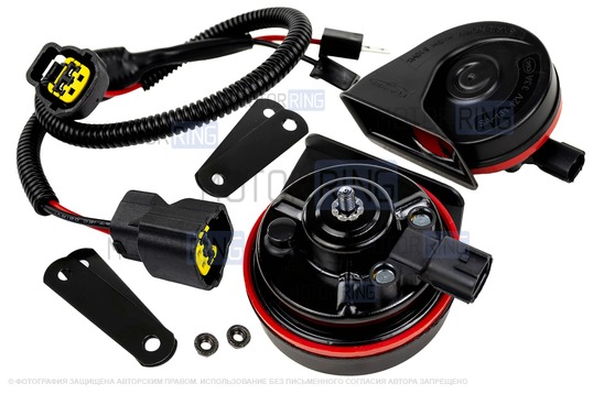 Рупорный воздушный звуковой сигнал SEM-ALI 131 c проводкой штатного подключения для Mercedes, Nissan 1 поколения_1