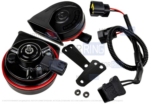 Рупорный воздушный звуковой сигнал SEM-ALI 131 c проводкой штатного подключения для Peugeot, Renault, Citroen 1 поколения_1