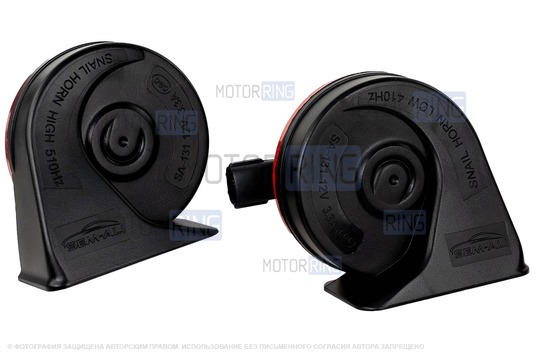 Рупорный воздушный звуковой сигнал SEM-ALI 131 c проводкой штатного подключения для Peugeot, Renault, Citroen 1 поколения