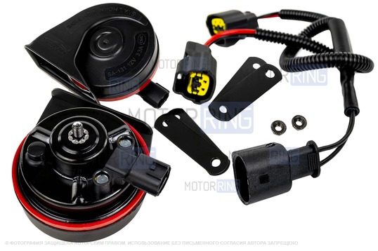 Рупорный воздушный звуковой сигнал SEM-ALI 131 c проводкой штатного подключения для BMW 2 поколения_1