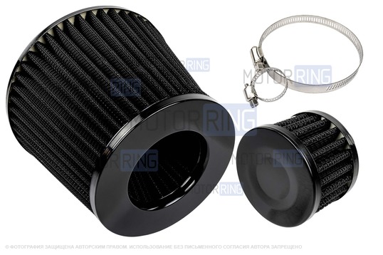 Комплект черных фильтров нулевого сопротивления (воздушный и картерных газов) MR для инжекторных ВАЗ 2101-2107, 2108-2115, 2110-2112, Лада Гранта, Калина, Приора, Нива Тревел/Легенд, Шевроле Нива_1