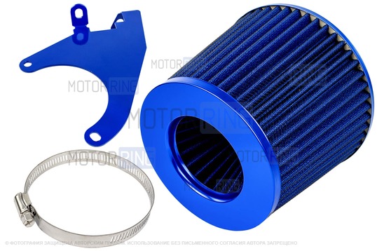 Синий воздушный фильтр нулевого сопротивления MR с синим кронштейном Sal-Man для 8 кл ВАЗ 2108-21099, 2110-2112, 2113-2115, Лада Гранта, Гранта FL, Калина, Калина 2, Приора_1