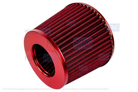 Красный воздушный фильтр нулевого сопротивления MR с красным кронштейном Sal-Man для 16 кл ВАЗ 2110-2112, 2113, 2114 (Супер-Авто), Лада Гранта, Гранта FL, Калина, Калина 2, Приора