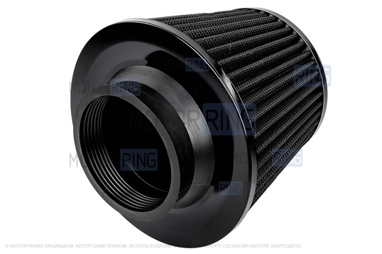 Черный воздушный фильтр нулевого сопротивления MR с красным кронштейном Sal-Man для 16 кл ВАЗ 2110-2112, 2113, 2114 (Супер-Авто), Лада Гранта, Гранта FL, Калина, Калина 2, Приора