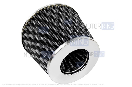Воздушный фильтр нулевого сопротивления конус MR под карбон с пропиткой MANNOL для инжекторных ВАЗ 2101-2107, 2108-2115, 2110-2112, Лада Гранта, Калина, Приора, Нива Тревел/Легенд, Шевроле Нива
