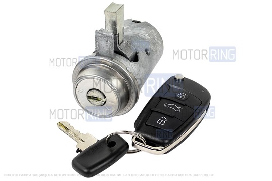 Замок зажигания с выкидным ключом в стиле Ауди без чипа (пустой) для ВАЗ 2101-2107, Лада 4х4, Нива Легенд_1