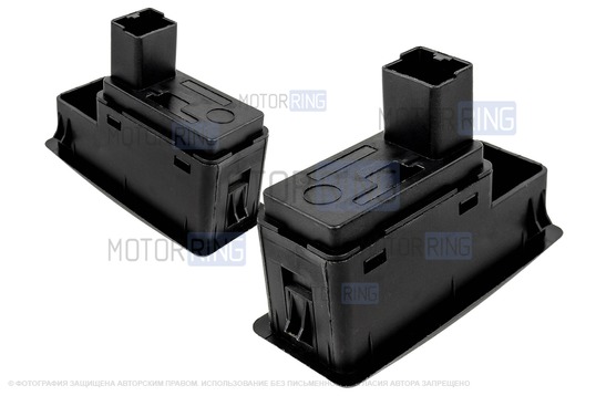 Кнопки стеклоподъемника ВИЭ (2 шт) с малым разъемом (зеленая подсветка) для Лада Гранта, Калина 2