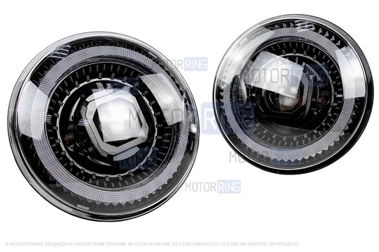 Светодиодные фары TheBestPartner 7 дюймов с линзой в квадратной рамке, повторителем поворотника и многоярусными ДХО для ВАЗ 2101, 2102, Лада 4х4, Нива Легенд