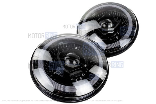 Светодиодные фары TheBestPartner 7 дюймов с линзой в квадратной рамке, повторителем поворотника и многоярусными ДХО для ВАЗ 2101, 2102, Лада 4х4, Нива Легенд