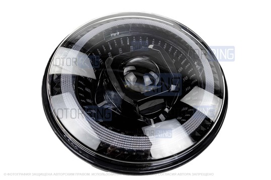 Светодиодная фара TheBestPartner 7 дюймов с линзой в квадратной рамке, повторителем поворотника и многоярусными ДХО для ВАЗ 2101, 2102, Лада 4х4, Нива Легенд