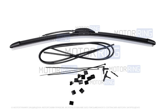 Бескаркасная щетка стеклоочистителя (дворника) 450мм с форсунками для Лада Веста_1