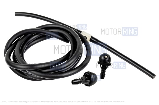 Трубки омывателя лобового стекла черные с тройником и струйными форсунками для ВАЗ 2110-2112_1