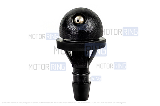 Трубки омывателя лобового стекла черные с тройником и струйными форсунками (1 дюза) для Лада Калина