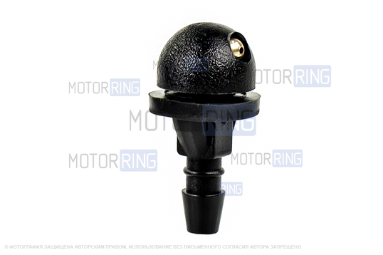 Трубки омывателя лобового стекла черные с тройником и струйными форсунками (1 дюза) для Лада Калина