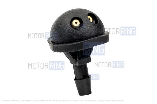 Трубки омывателя лобового стекла черные с тройником и струйными форсунками (2 дюзы) для Лада Калина