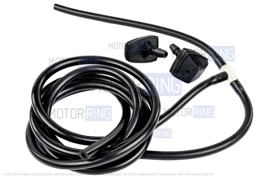 Трубки омывателя лобового стекла черные с тройником и веерными форсунками Тайфун для Лада Калина_1