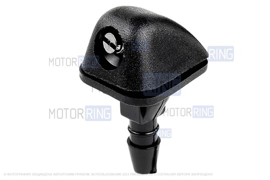 Трубки омывателя лобового стекла черные с тройником и веерными форсунками БУРАН-3 на защелке (металлический распылитель) для Лада Калина