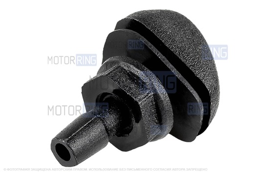 Трубки омывателя лобового стекла черные с тройником и веерными форсунками БУРАН-2 на гайке (пластиковый распылитель) для Лада Калина