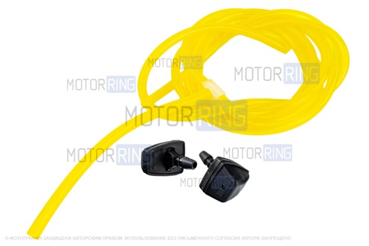 Трубки омывателя лобового стекла желтые с тройником и веерными форсунками Тайфун для ВАЗ 2108-21099, 2113-2115_1