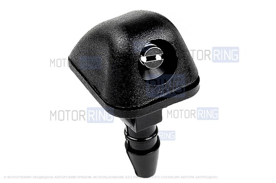 Трубки омывателя лобового стекла черные с тройником и веерными форсунками БУРАН-3 на защелке (металлический распылитель) для ВАЗ 2110-2112