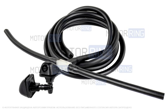 Трубки омывателя лобового стекла черные с тройником и веерными форсунками БУРАН на защелке (пластиковый распылитель) для ВАЗ 2110-2112_1