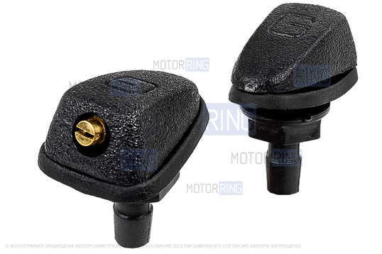 Трубки омывателя лобового стекла черные с тройником и веерными форсунками Мерс GT для Лада Приора