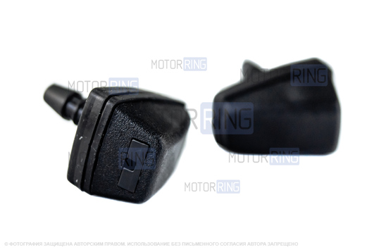 Трубки омывателя лобового стекла черные с тройником и веерными форсунками Тайфун для Лада Приора