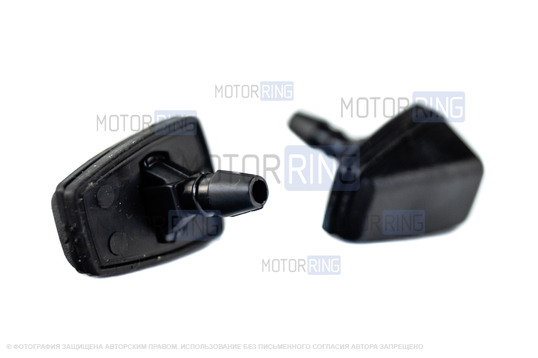 Трубки омывателя лобового стекла черные с тройником и веерными форсунками Тайфун для Лада Приора