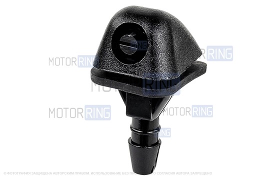 Трубки омывателя лобового стекла черные с тройником и веерными форсунками БУРАН на защелке (пластиковый распылитель) для Лада Приора