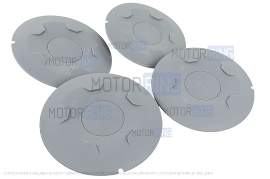 Колпаки Мини серые на штампованные диски R15 под разболтовку 4х100 для Лада Веста, Икс Рей, Ларгус, Рено Логан, Сандеро, Ниссан Альмера