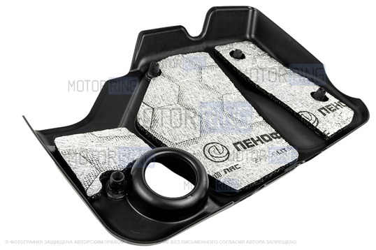 Декоративная крышка двигателя ВАЗ 11183 с местом под шильдик и установочными кронштейнами для 8 кл ВАЗ 2108-21099, 2110-2112, 2113-2115, Лада Гранта, Калина, Приора, Датсун