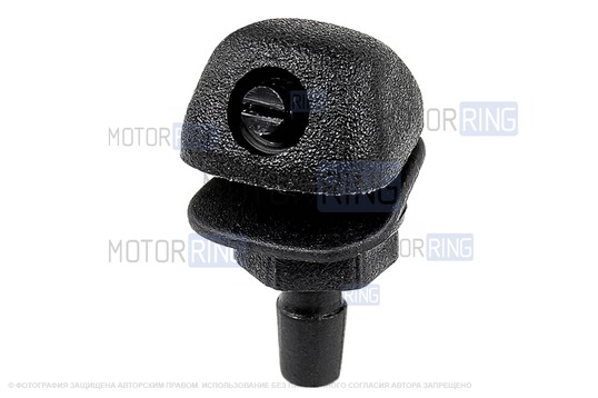 Трубки омывателя лобового стекла черные с тройником, веерными форсунками БУРАН-2 на гайке (пластиковый распылитель) и обратным клапаном Мини для Лада Калина