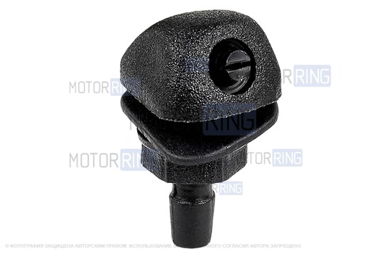 Трубки омывателя лобового стекла черные с тройником, веерными форсунками БУРАН-2 на гайке (пластиковый распылитель) и обратным клапаном Мини для Лада Калина