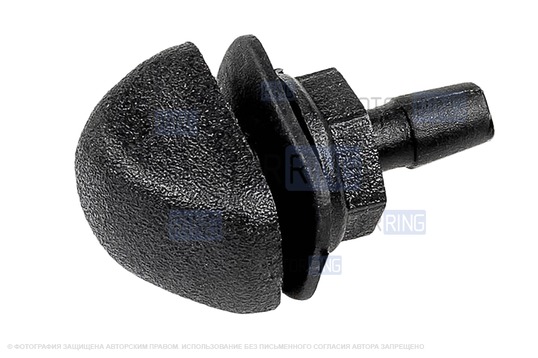 Трубки омывателя лобового стекла черные с тройником, веерными форсунками БУРАН-2 на гайке (пластиковый распылитель) и обратным клапаном Мини для ВАЗ 2110-2112