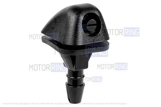 Трубки омывателя лобового стекла черные с тройником, веерными форсунками БУРАН на защелке (пластиковый распылитель) и обратным клапаном Мини для Лада Приора