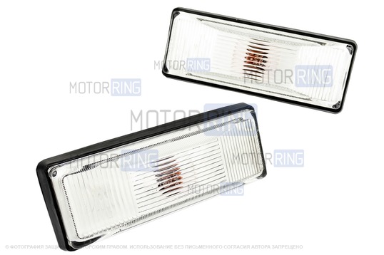 Повторители поворотов белые на передние крылья для ВАЗ 2106, Лада 4х4, Нива Легенд