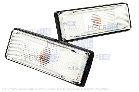 Повторители поворотов белые на передние крылья для ВАЗ 2106, Лада 4х4, Нива Легенд