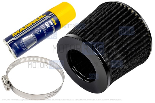 Воздушный фильтр нулевого сопротивления конус MR черный с пропиткой MANNOL для инжекторных ВАЗ 2101-2107, 2108-2115, 2110-2112, Лада Гранта, Калина, Приора, Нива Тревел/Легенд, Шевроле Нива_1