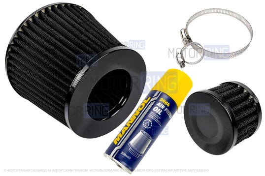 Комплект фильтров нулевого сопротивления (воздушный и картерных газов) MR черных с пропиткой MANNOL для инжекторных ВАЗ 2101-2107, 2108-2115, 2110-2112, Лада Гранта, Калина, Приора, Нива Тревел/Легенд, Шевроле Нива_1