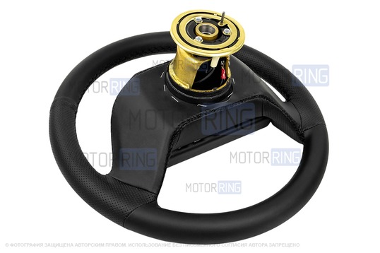 Руль обтянутый экокожей с перфорацией для ВАЗ 2108-21099, 2113-2115, 2110-2112