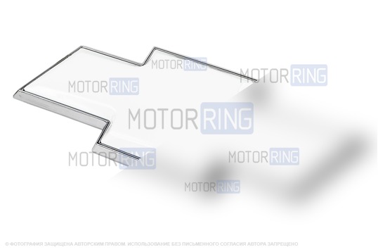 Шильдик-эмблема белая с активатором адгезии на решетку радиатора для Шевроле Нива после рестайлинга 2009 года